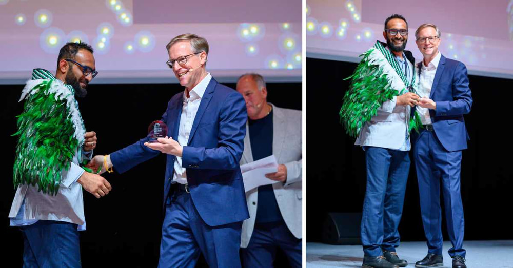 Tariq Receiving award at Best of Belron 2024